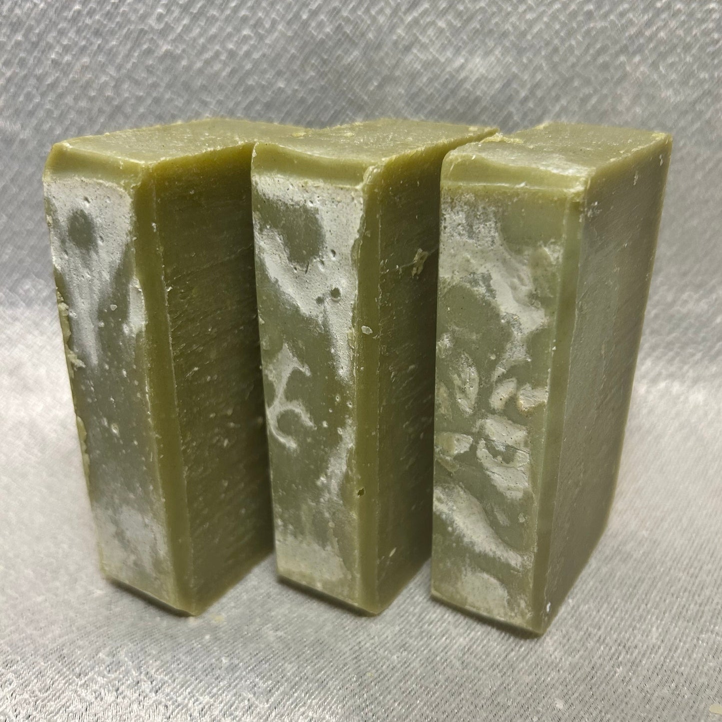 set soap bars arranged vertically